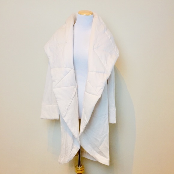 Young Fabulous Broke Cream Quilted Blanket Open Cardigan Jacket S/M Cozy NWT - Picture 5 of 8